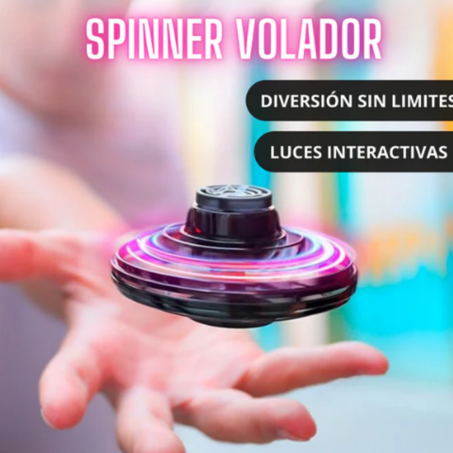 Spinner Volador Mini Dron Con Luces