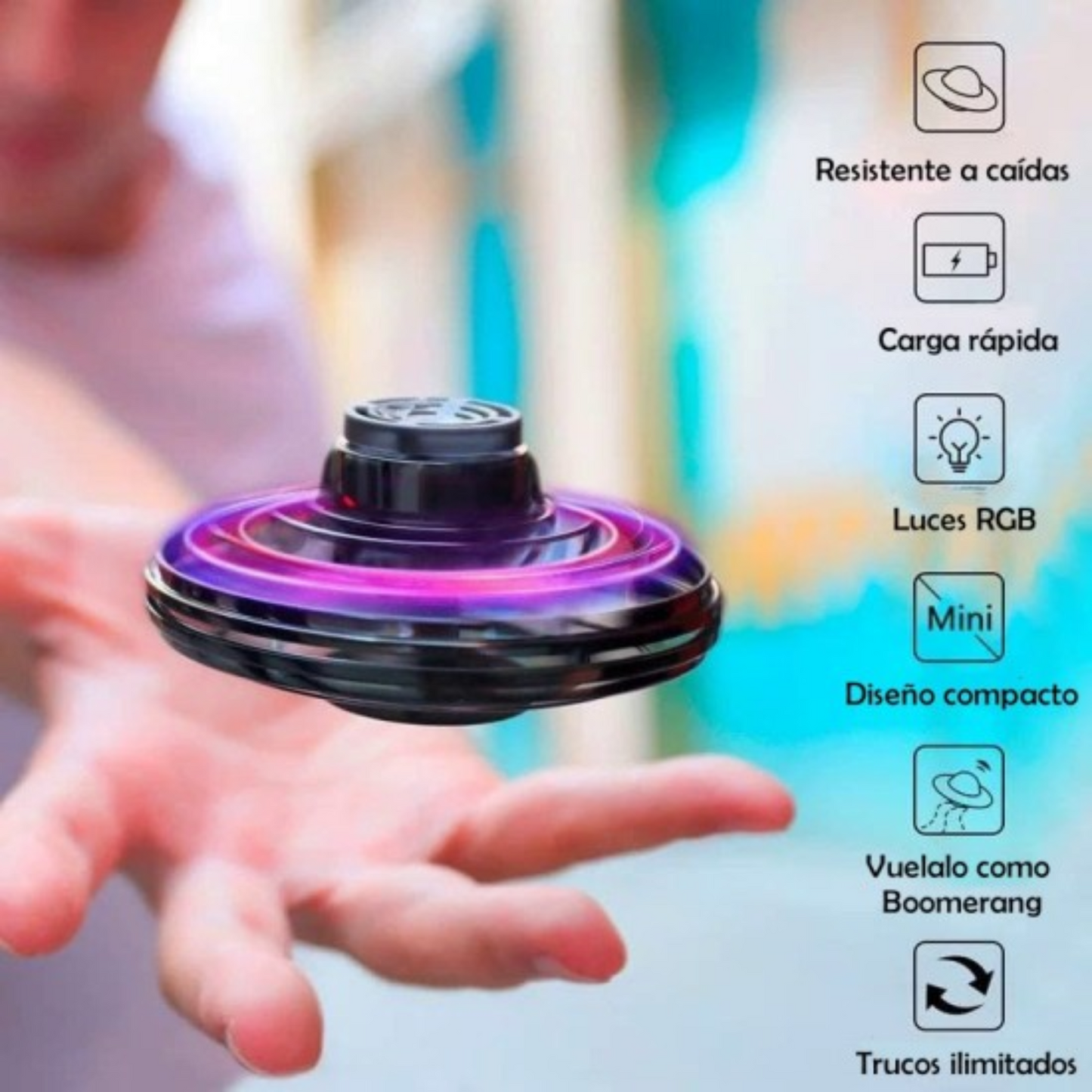 Spinner Volador Mini Dron Con Luces